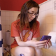 A brunette, Canadian girl wearing glasses takes a piss and a shit while sitting on a toilet and taking a selfie with her cell phone. Audible, but subtle plop sounds are heard. She wipes her ass when finished. Presented in 720P HD. About 5 minutes.